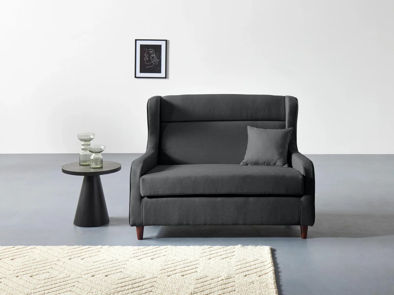 Ohrensessel COLLECTION AB Mike Anthrazit Polyester