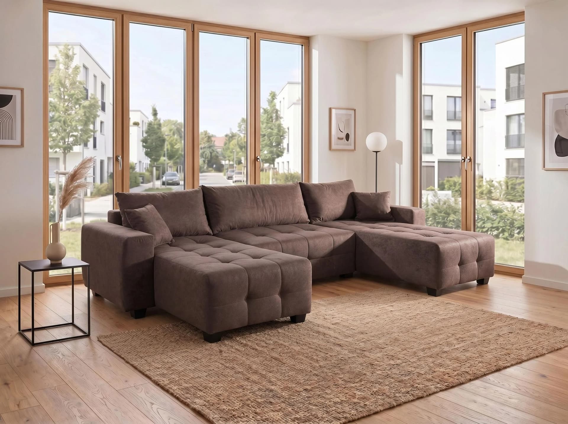 Collection AB Wohnlandschaft Braun mit Bettfunktion & Bettkasten