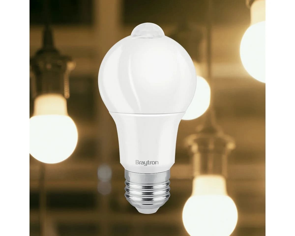Braytron LED-Leuchtmittel E27 9W mit Bewegungsmelder PIR