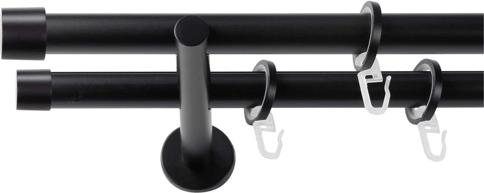 SN DECO GROUP Gardinenstange Schwarz 300 cm Wandmontage