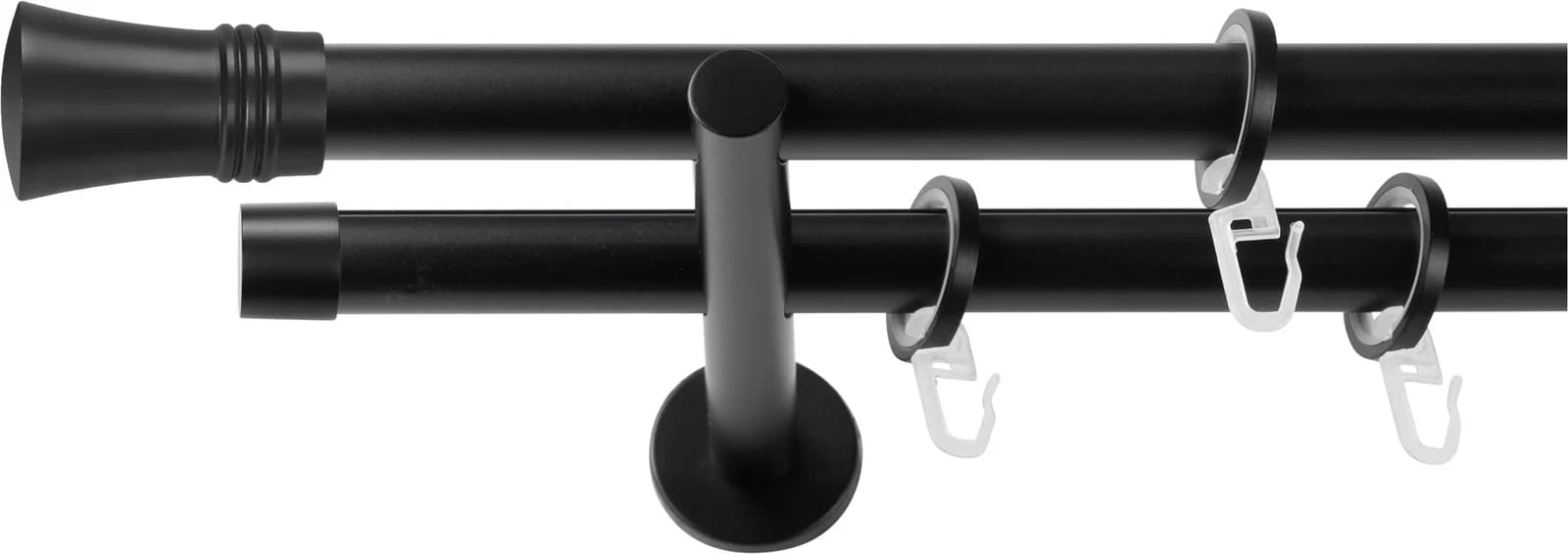 SN DECO GROUP Gardinenstange Schwarz 300cm 2-läufig