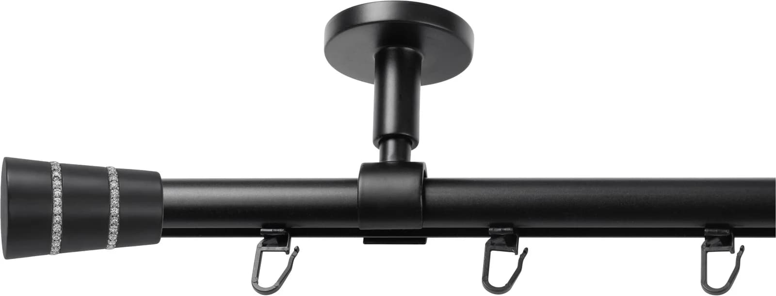 SN DECO GROUP Gardinenstange Innenlauf Rennes 440cm Silber/Schwarz