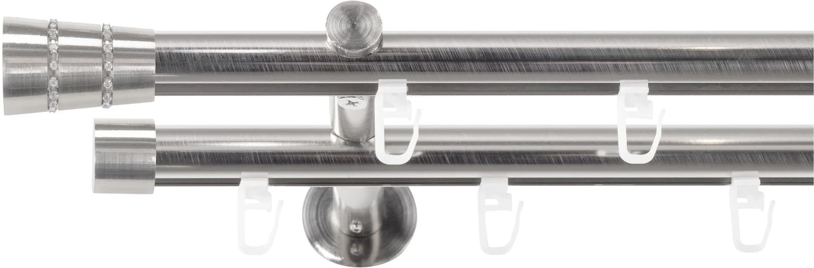 SN DECO GROUP Gardinenstange Silber Edelstahl-Optik 440cm
