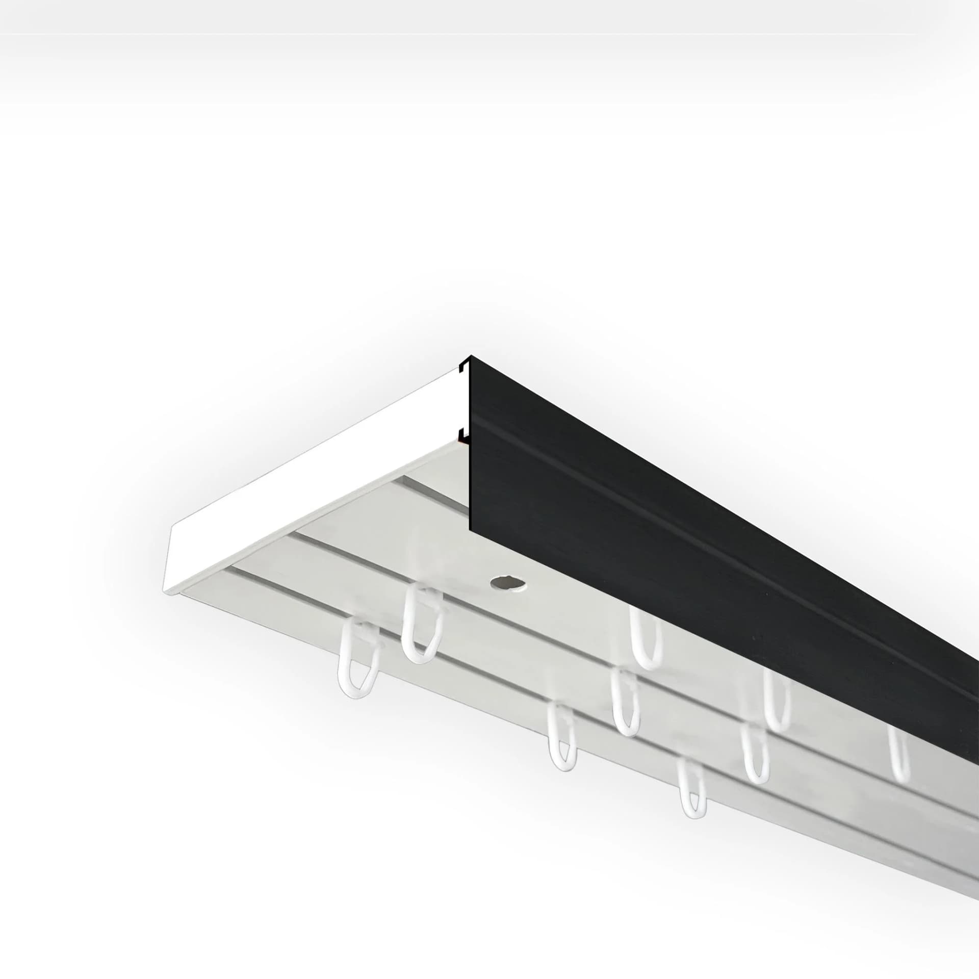 SN DECO GROUP Gardinenschiene SH mit Blende 3-läufig Schwarz/Weiß