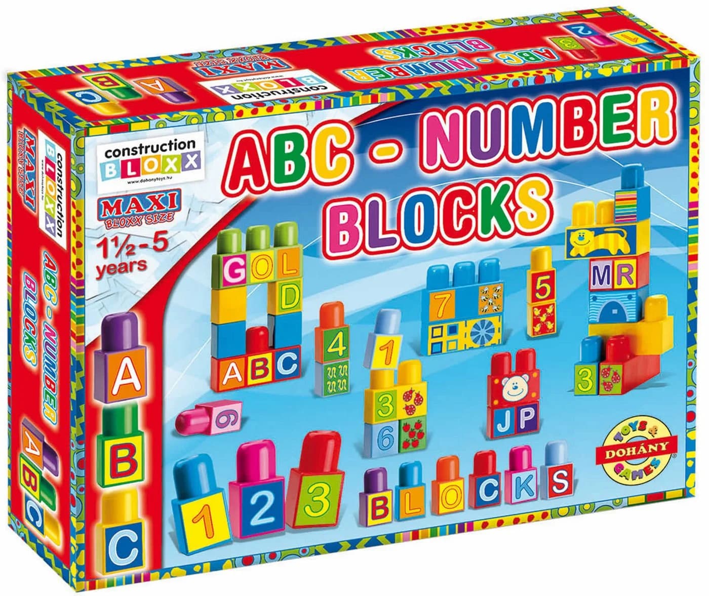 Dohany Maxi Bloxx Steckbausteine 64-tlg. Bunt ABC Zahlen