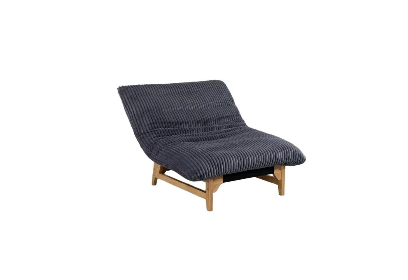 LVHOM Relaxsessel Cord Grau Massivholzrahmen Ergonomisch