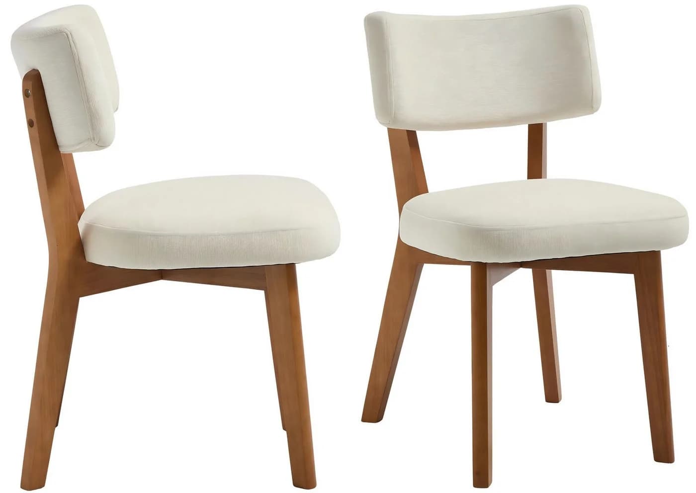 LVHOM Esszimmerstuhl 2er-Set Massivholz Eiche Beige Sackleinen