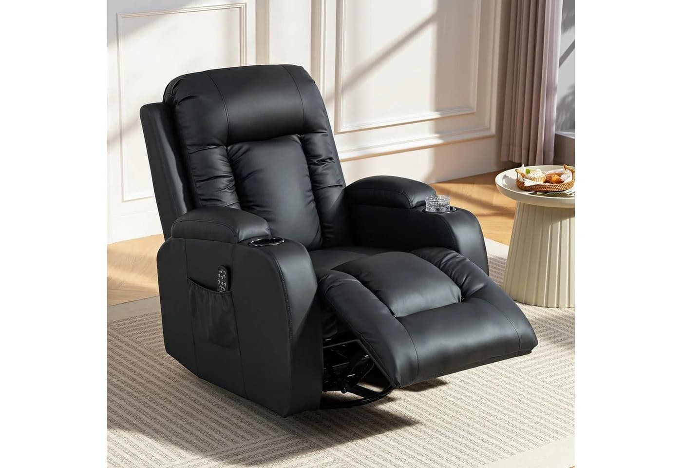 MC Star Relaxsessel Massagesessel mit Wipp-, Liege- & Wärmefunktion Schwarz