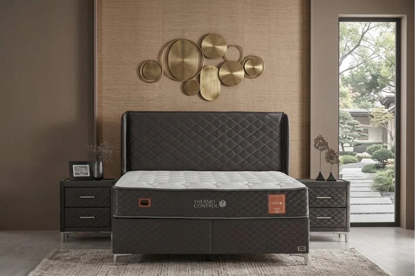 BAMBI YATAK Boxspringbett Set Thermo Control, Schlafzimmerbett, einseitige Matratze, H3
