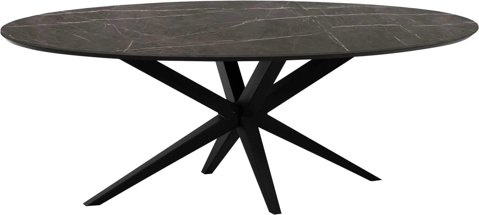 OMG DESIGN Esstisch Wellington Oval Schwarz Melamin Metallgestell