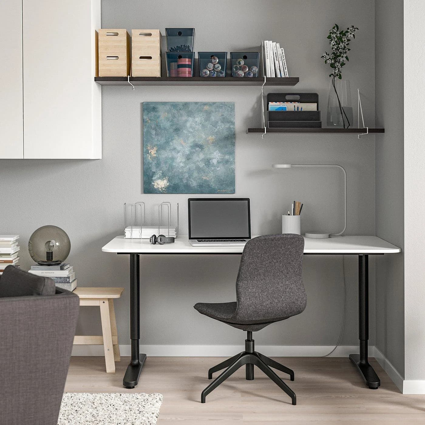 IKEA BERGSHULT / PERSHULT Wandregalkombination Weiß/Schwarz