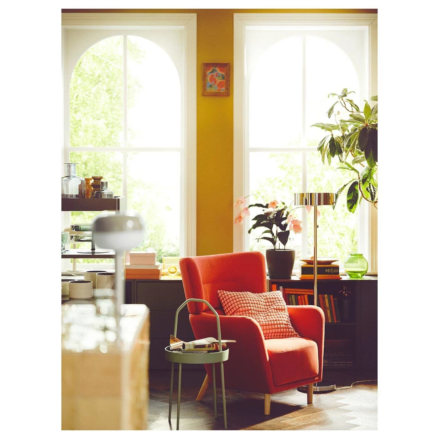 IKEA OSKARSHAMN Ohrensessel Rot
