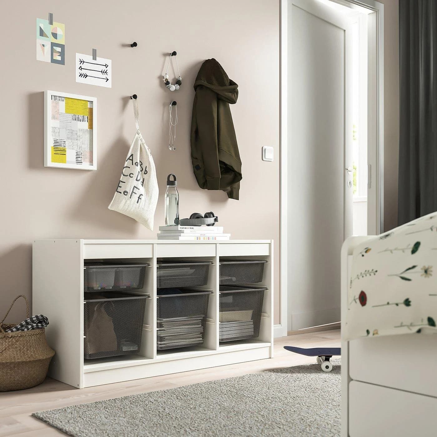 IKEA TROFAST Aufbewahrung mit Boxen Grau/Weiß