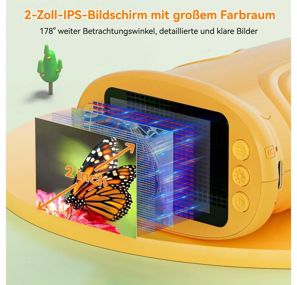 Tekoo Handmikroskop für Kinder, 1000x Vergrößerung, 2 Zoll Display