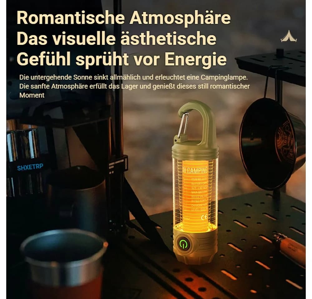 Tekoo LED Campinglampe mit USB-C Ladeung und Rotlicht