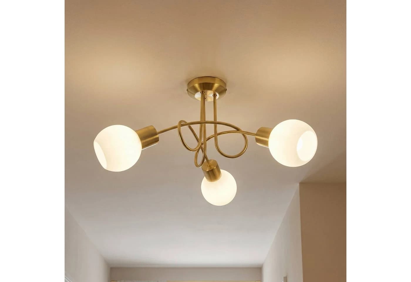 Lindby Deckenleuchte Elaina Metall Gold/Messing 3x4,5W LED