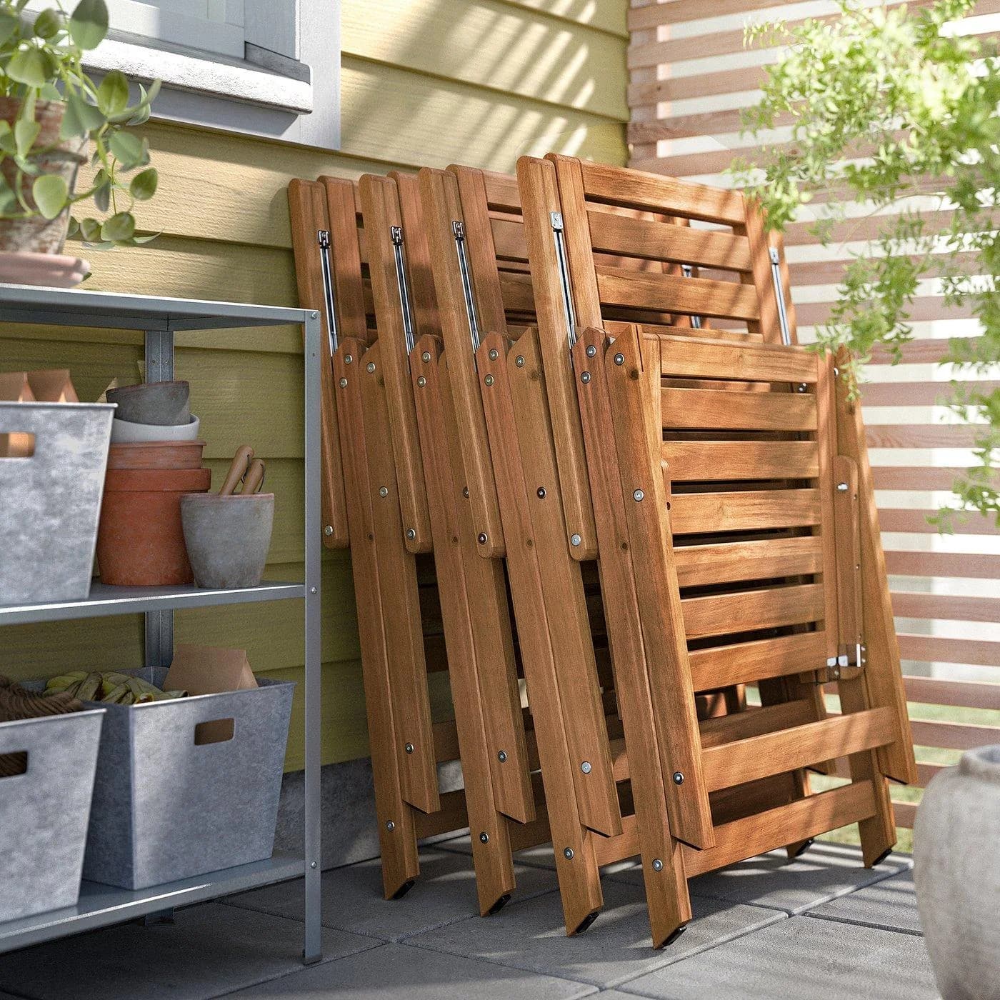 IKEA NÄMMARÖ Hochlehner Außen Faltbar Hellbraun