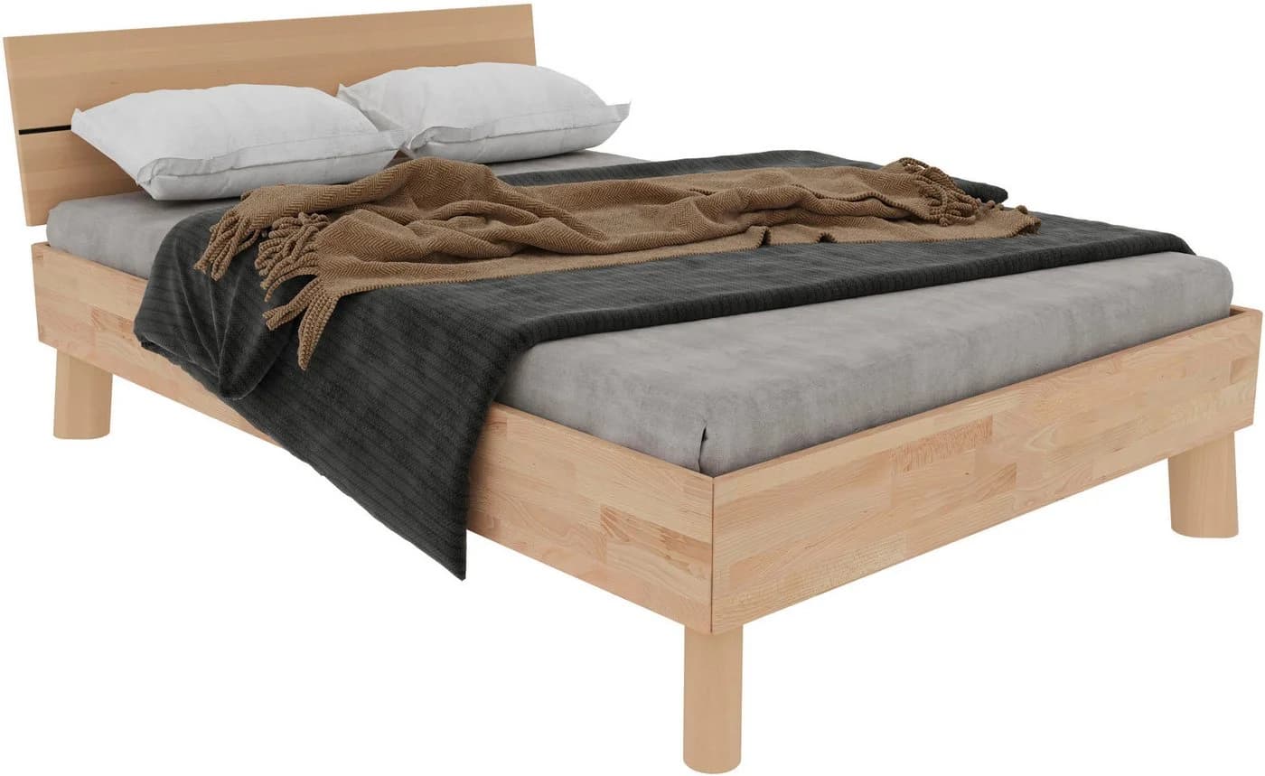 HOME AFFAIRE Chavot I Massivholzbett Kernbuche Beige