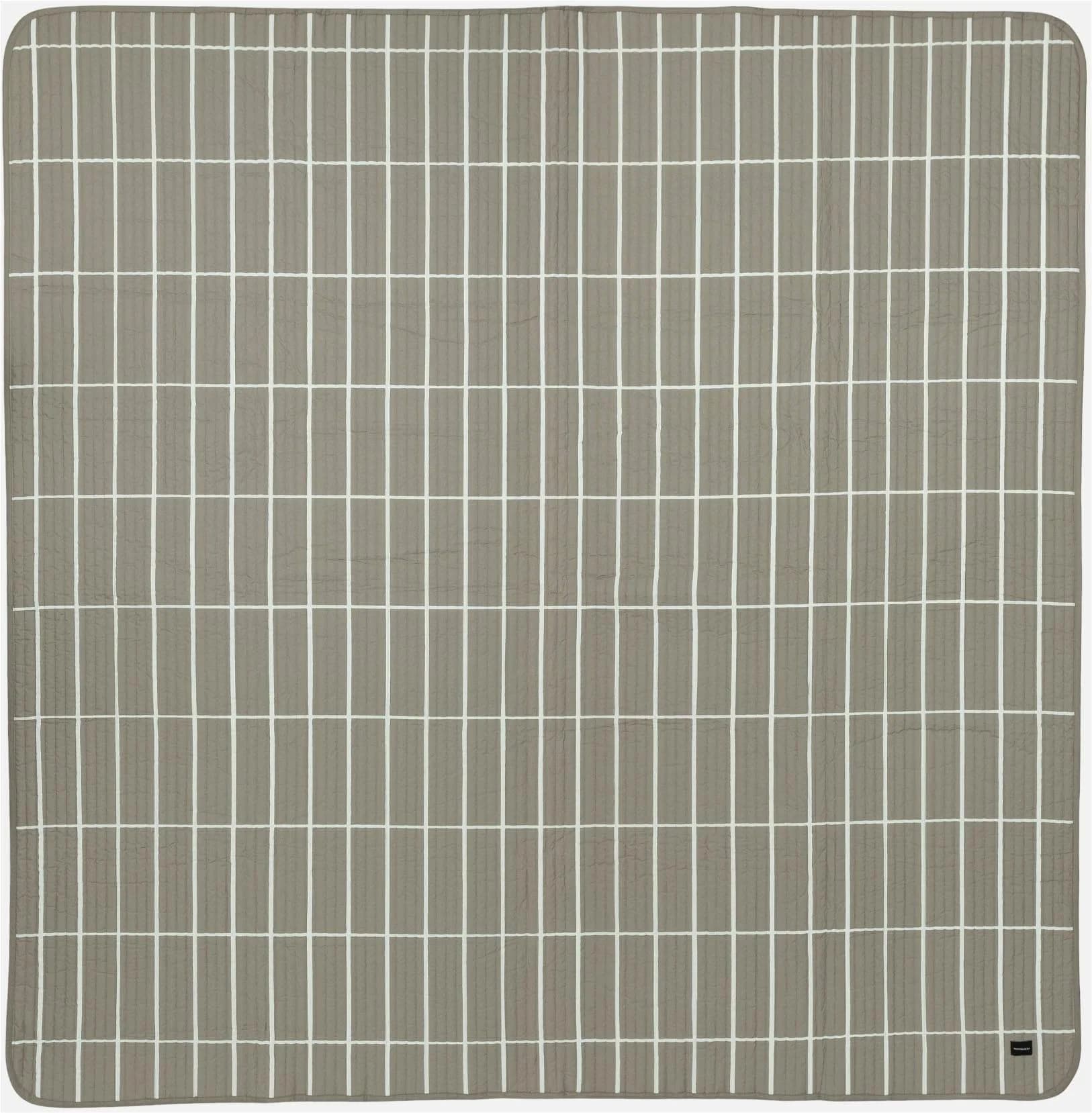 Marimekko Tagesdecke TIILISKIVI Beige Gestreift 260x260 cm Baumwolle