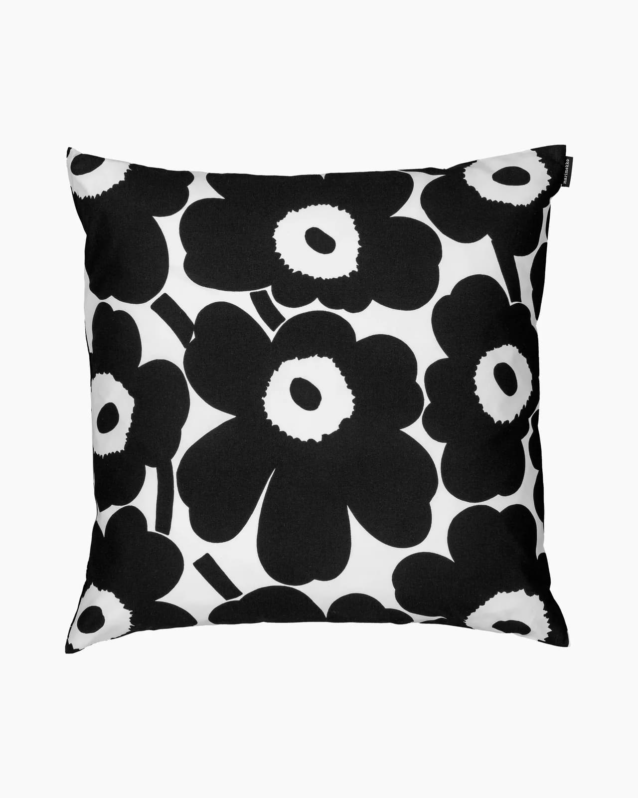 Marimekko Kissenbezug Pieni Unikko Schwarz-Weiß Baumwolle