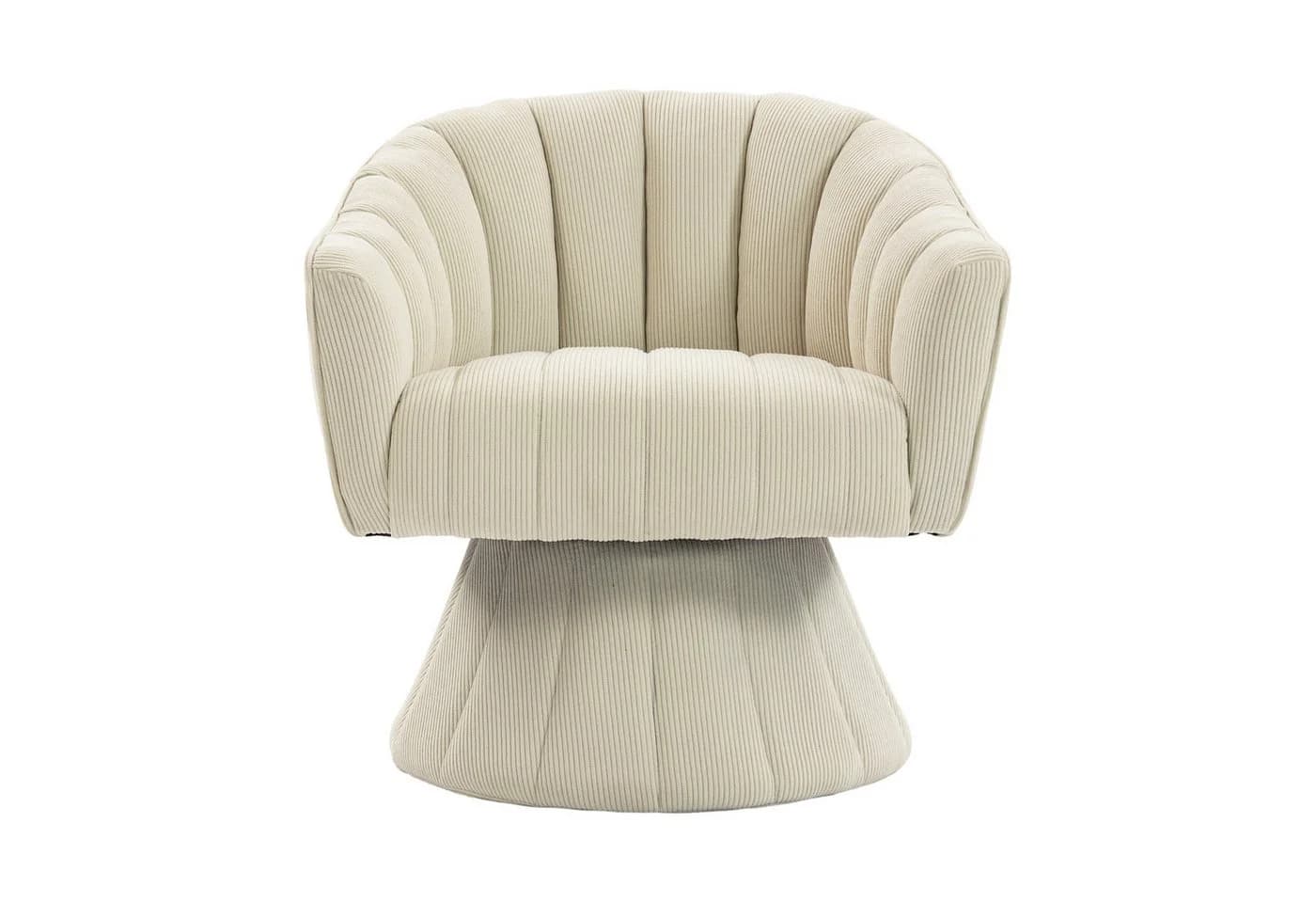 LVHOM Drehsessel Loungesessel Beige 360°-Drehung Cord
