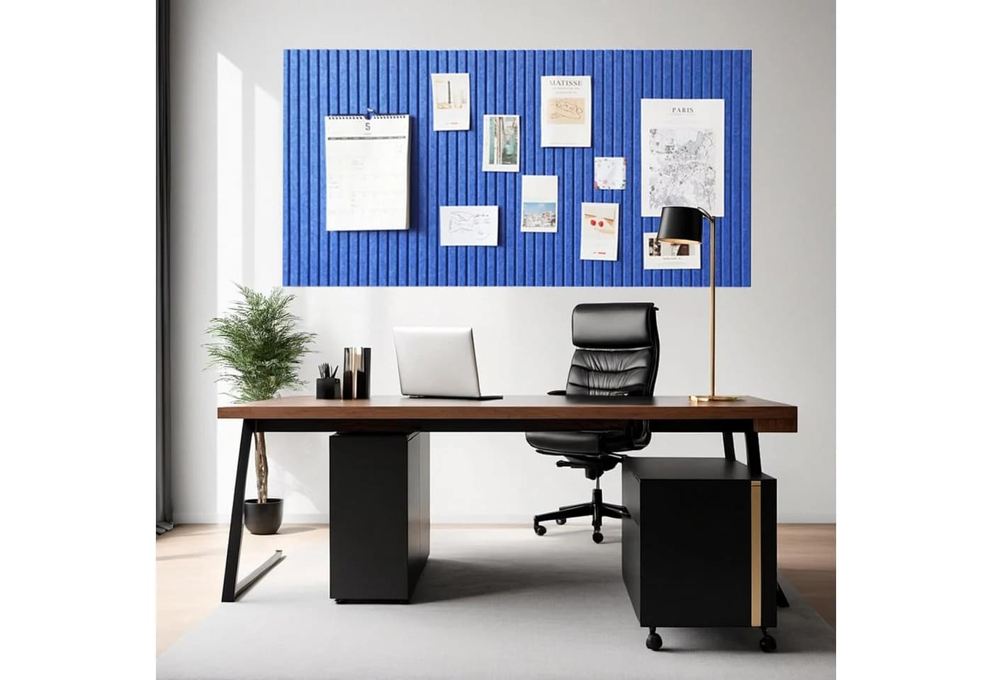 Agger Filz-Pinnwand Selbstklebend Blau Modern