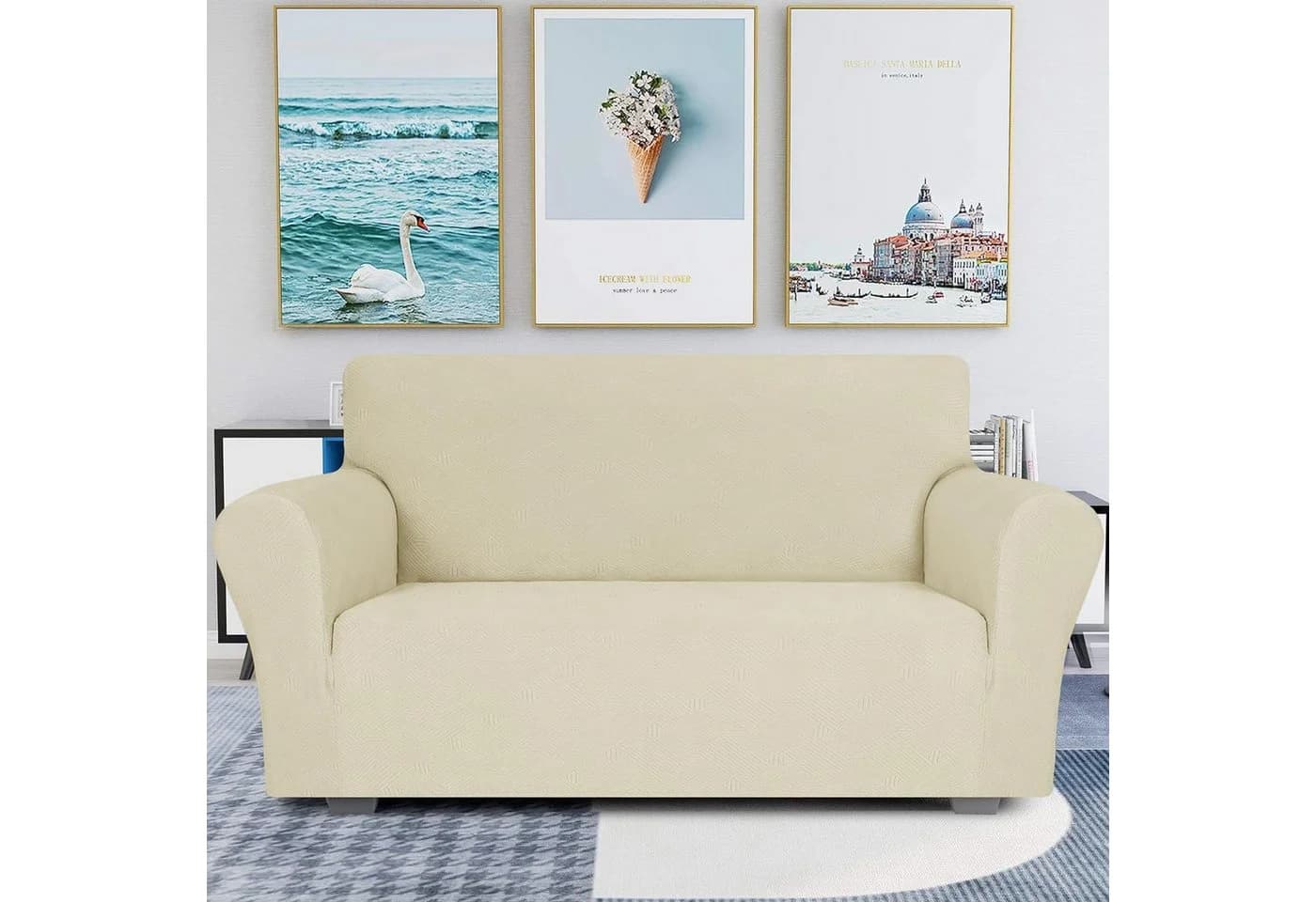 Agger Sofahusse Stretch Sofabezug Beige 1/2/3/4 Sitzer