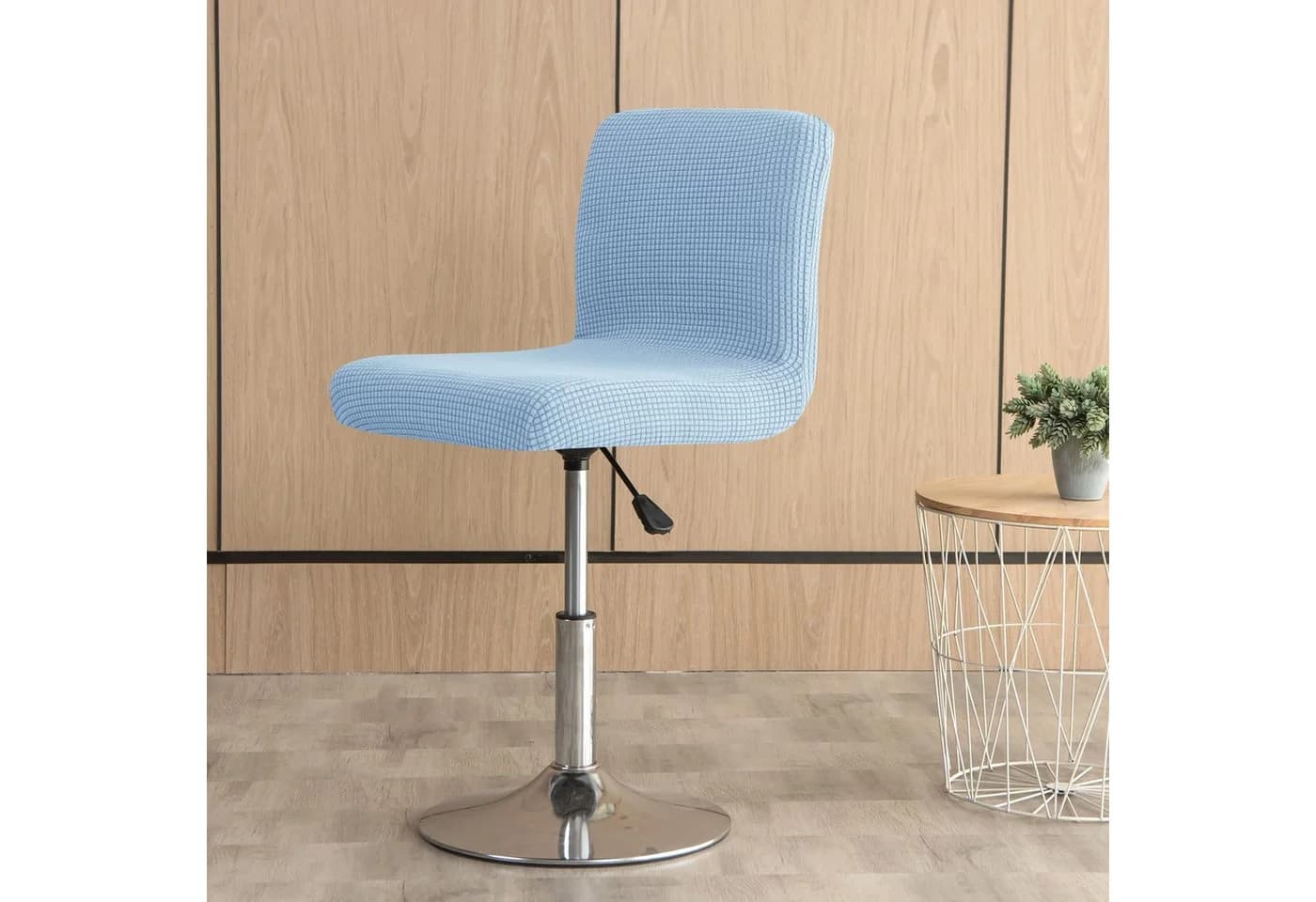 Agger Barhocker-Schonbezug 2er Set Blau Stretch-Samt