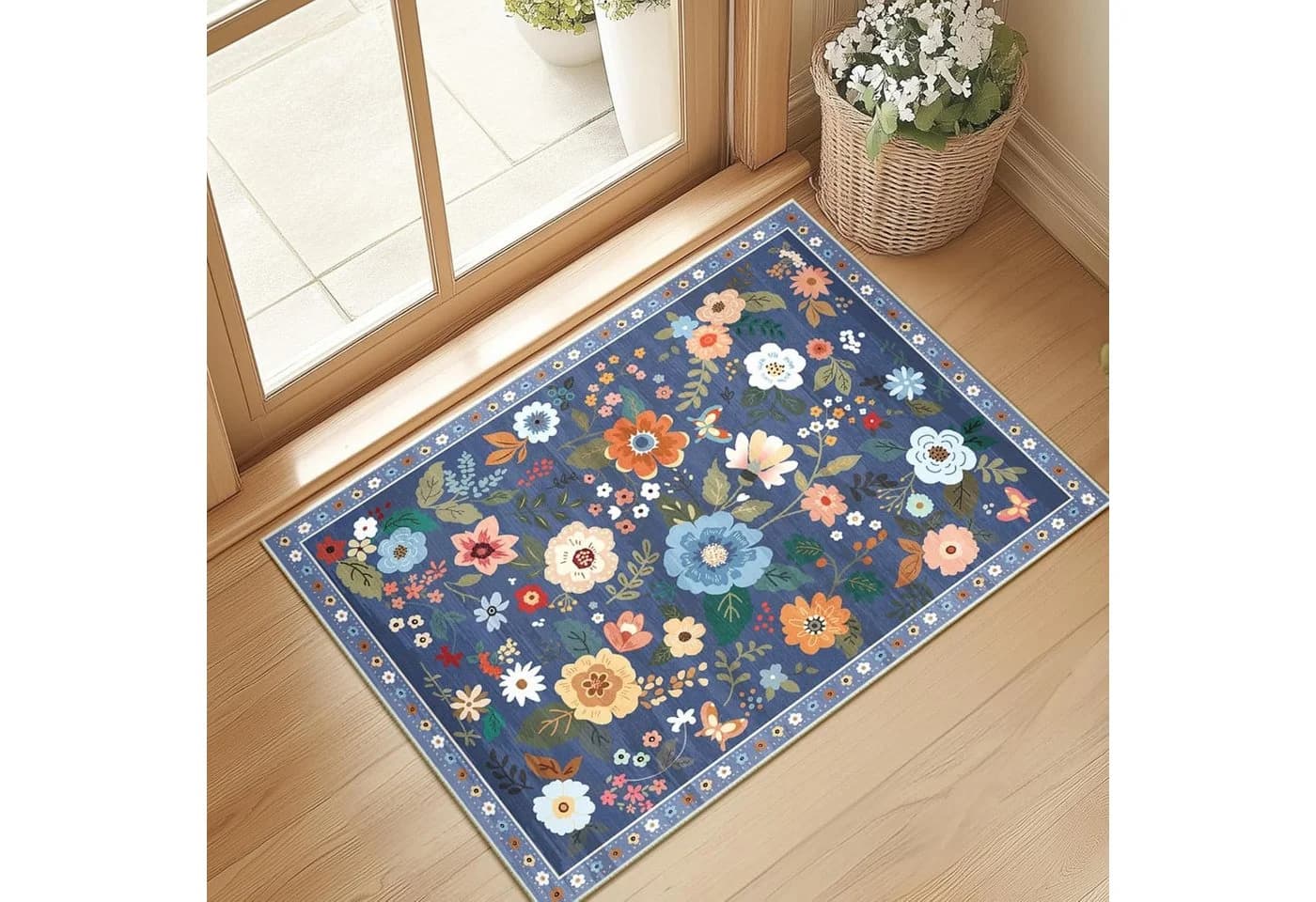 Agger Fußmatte Blumenmuster Boho-Stil Polyester