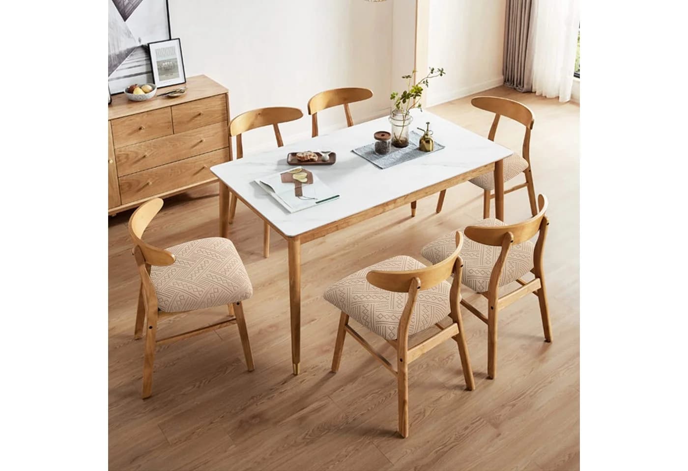 Agger Wasserdichte Stuhlhusse Beige Stretch-Sitzbezug