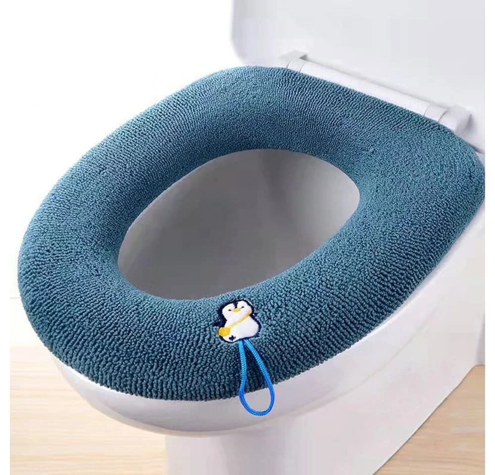 Zaewry Dusch-WC-Sitz 2 Stück Blauer Pinguin mit Griff