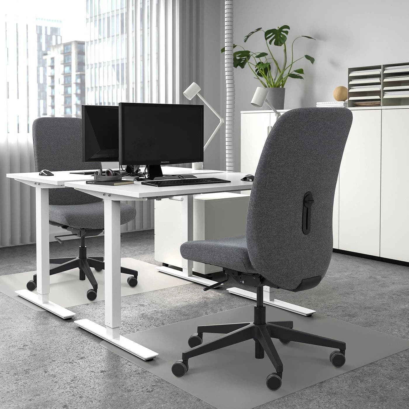 IKEA VALLFJÄLLET Drehstuhl Grau Ergonomisch Verstellbar