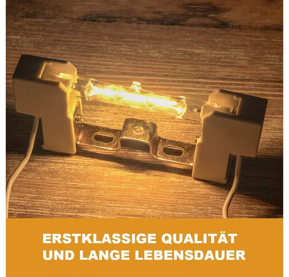 QUBEBU LED-Leuchtmittel R7S COB Dimmbar 2700K-3000K Glas
