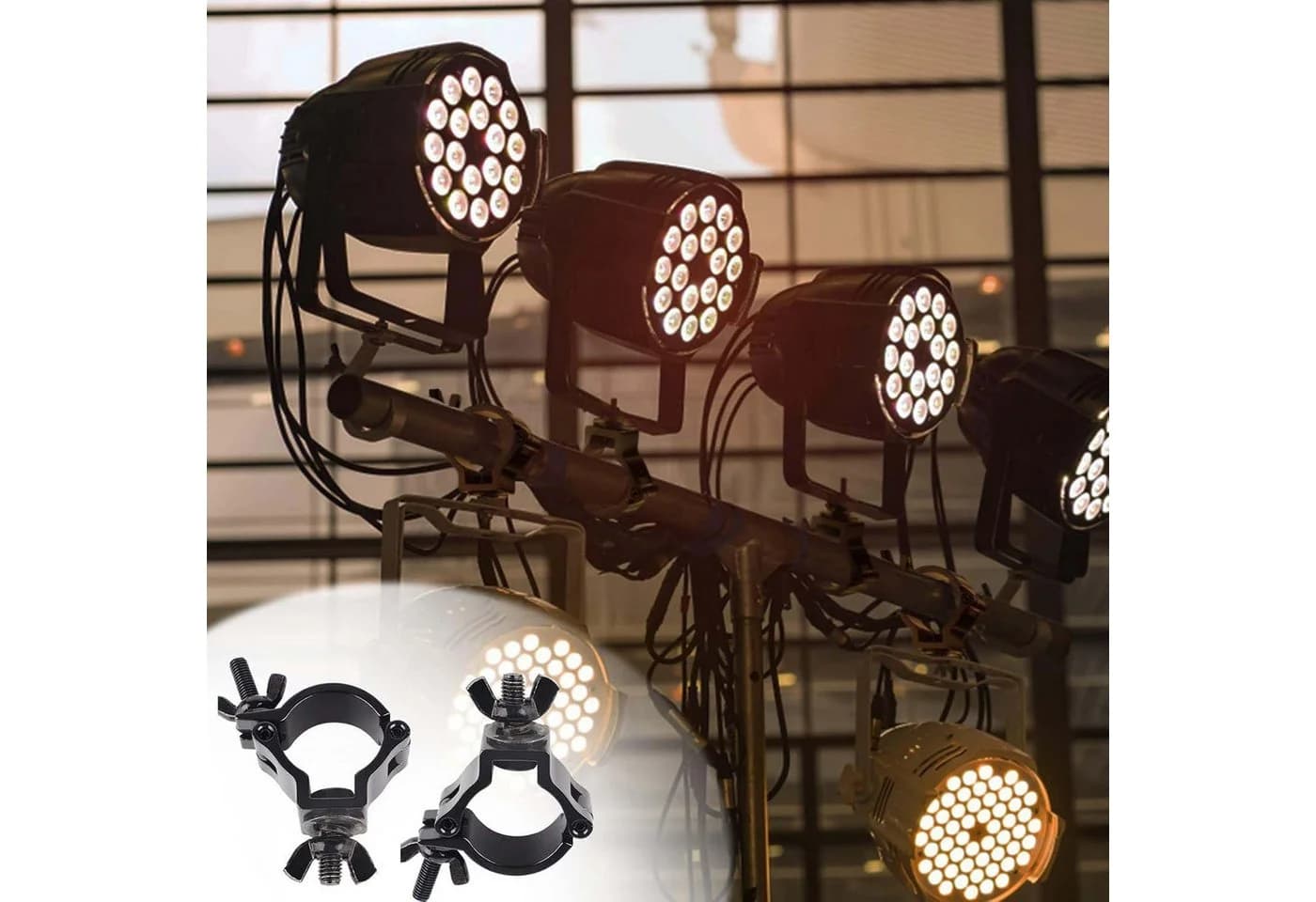 QUBEBU LED Discolicht Traversen-Klemmhaken 8 Stück Aluminium