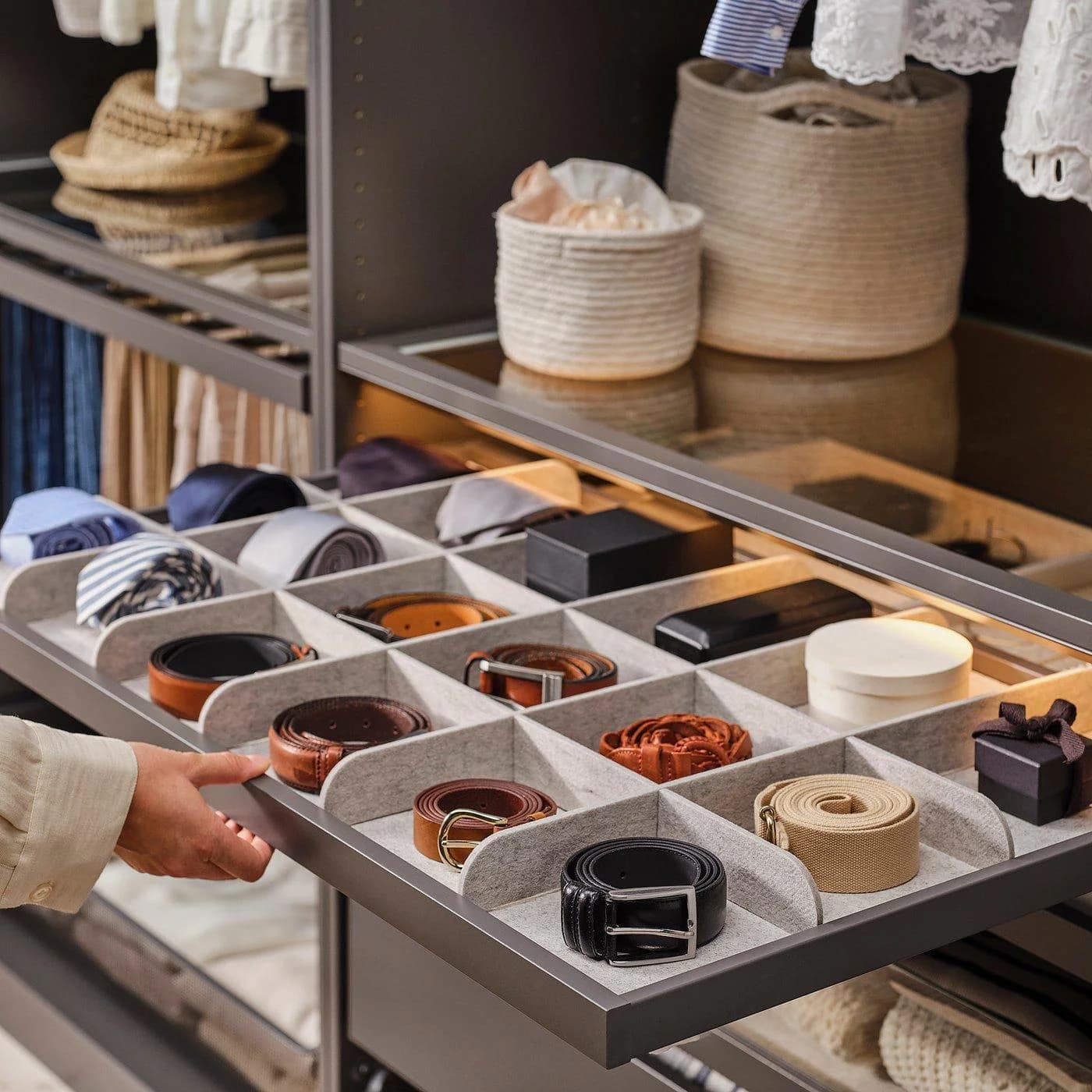 IKEA KOMPLEMENT Ausziehboden mit Trennsteg Grau