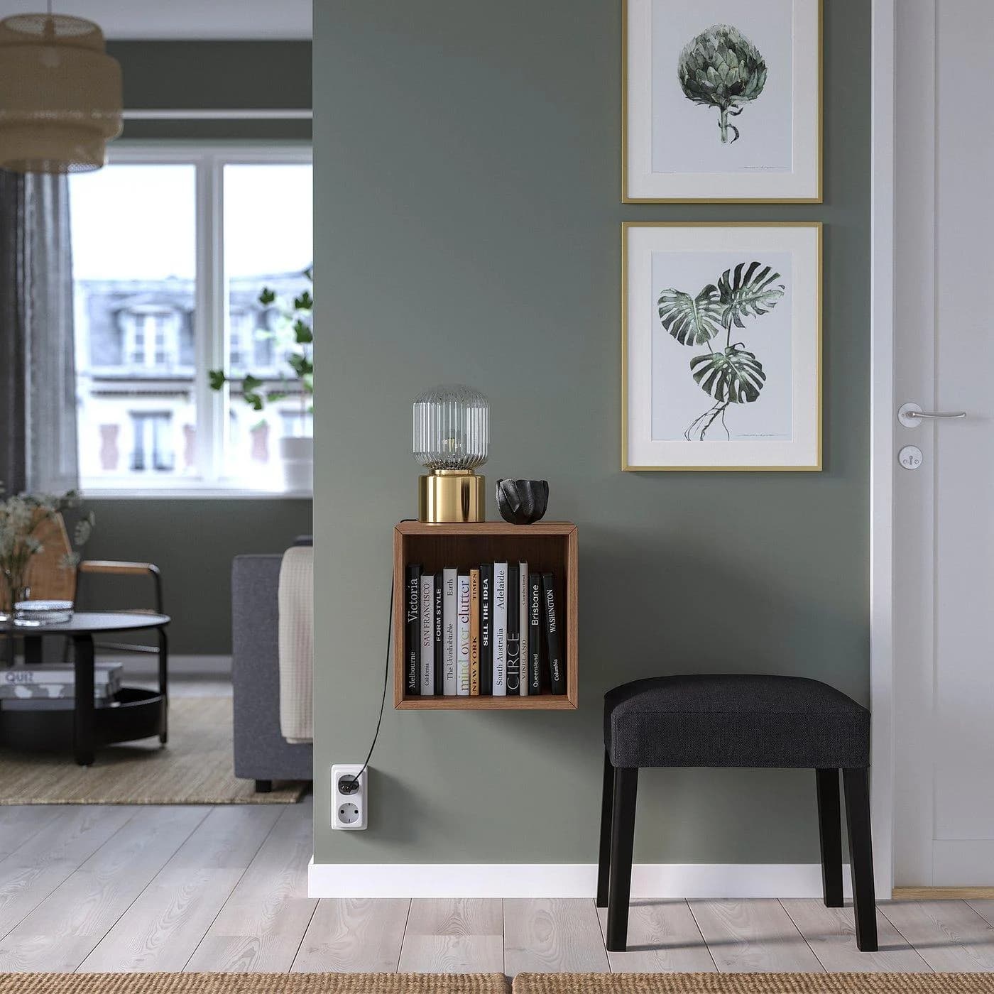 IKEA EKET Regalelement wandmontiert Nussbaumnachbildung
