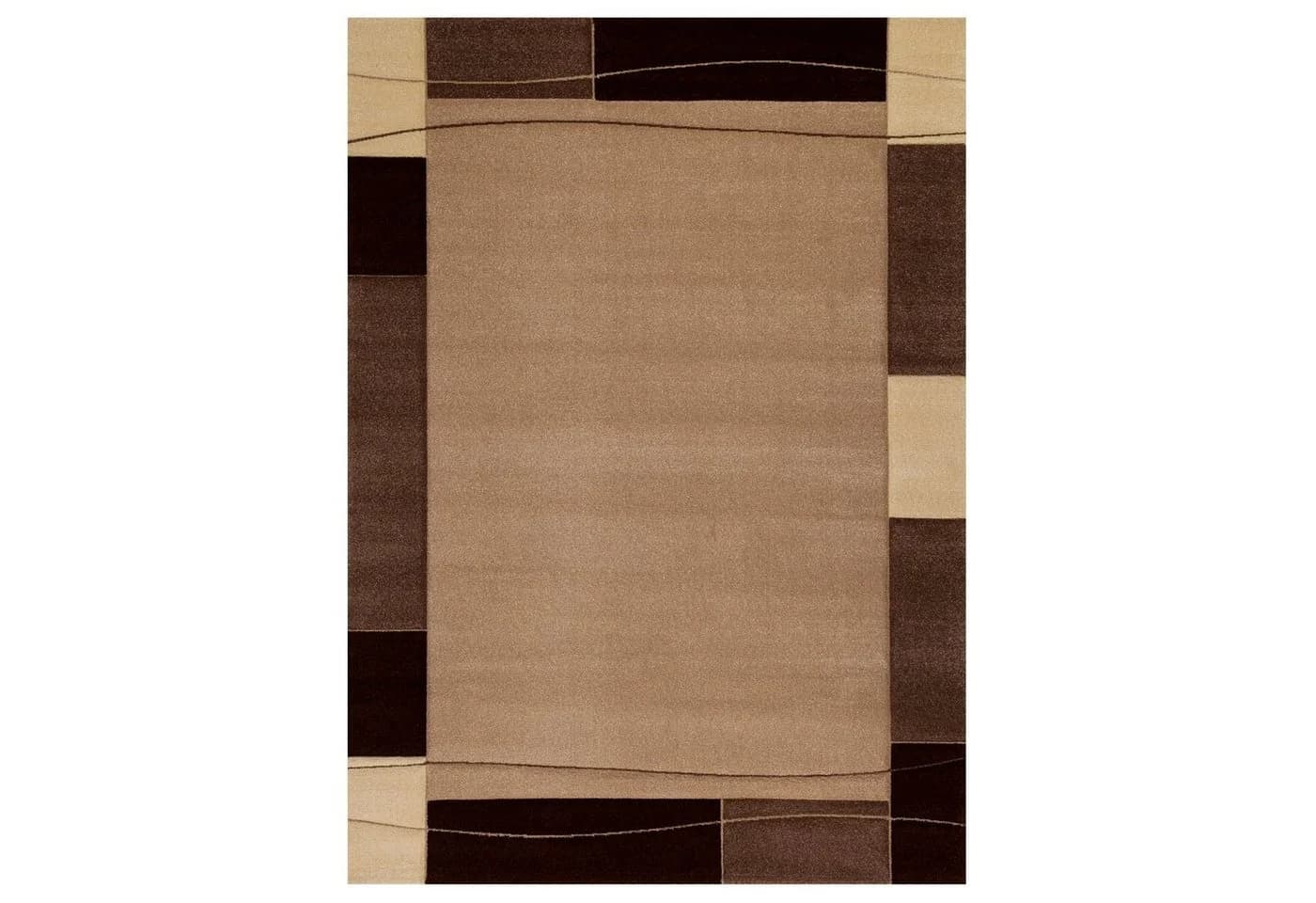 Vimoda Teppich Beige Klassiker Kurzflor Gewebt Rechteckig