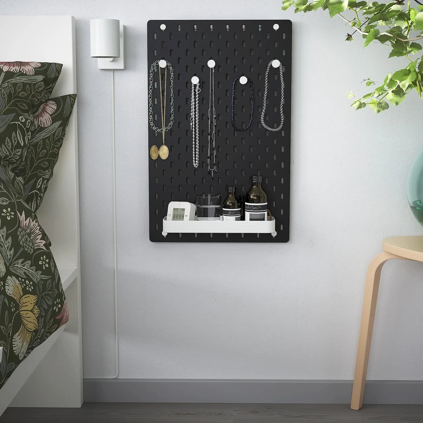 IKEA SKÅDIS Lochplatte/Kombination Schwarz