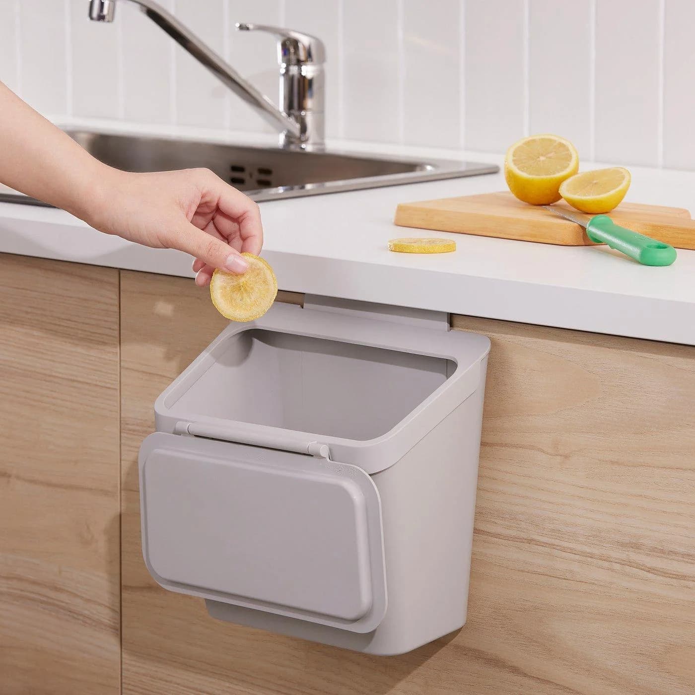 IKEA SKOLÄST Abfalleimer für Schränke mit Tür hellgrau