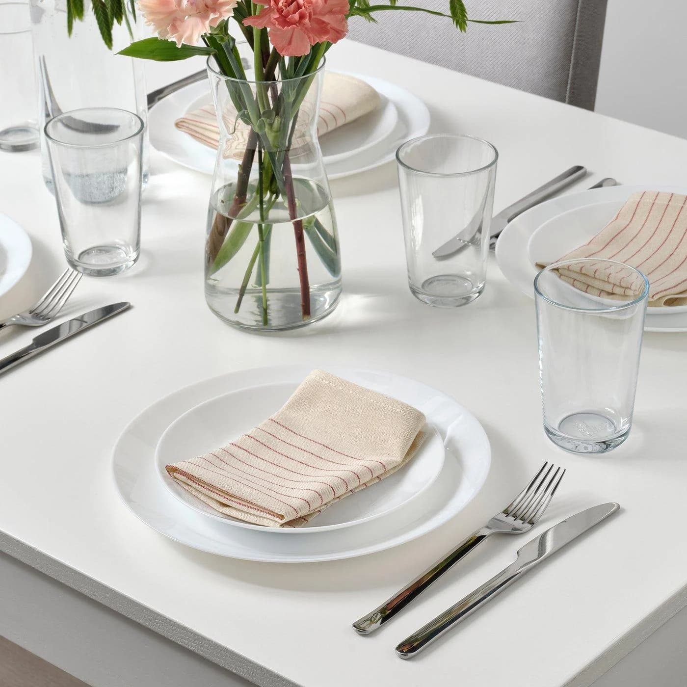IKEA VIPPSTARR Serviette Streifen Rot Braun Baumwolle