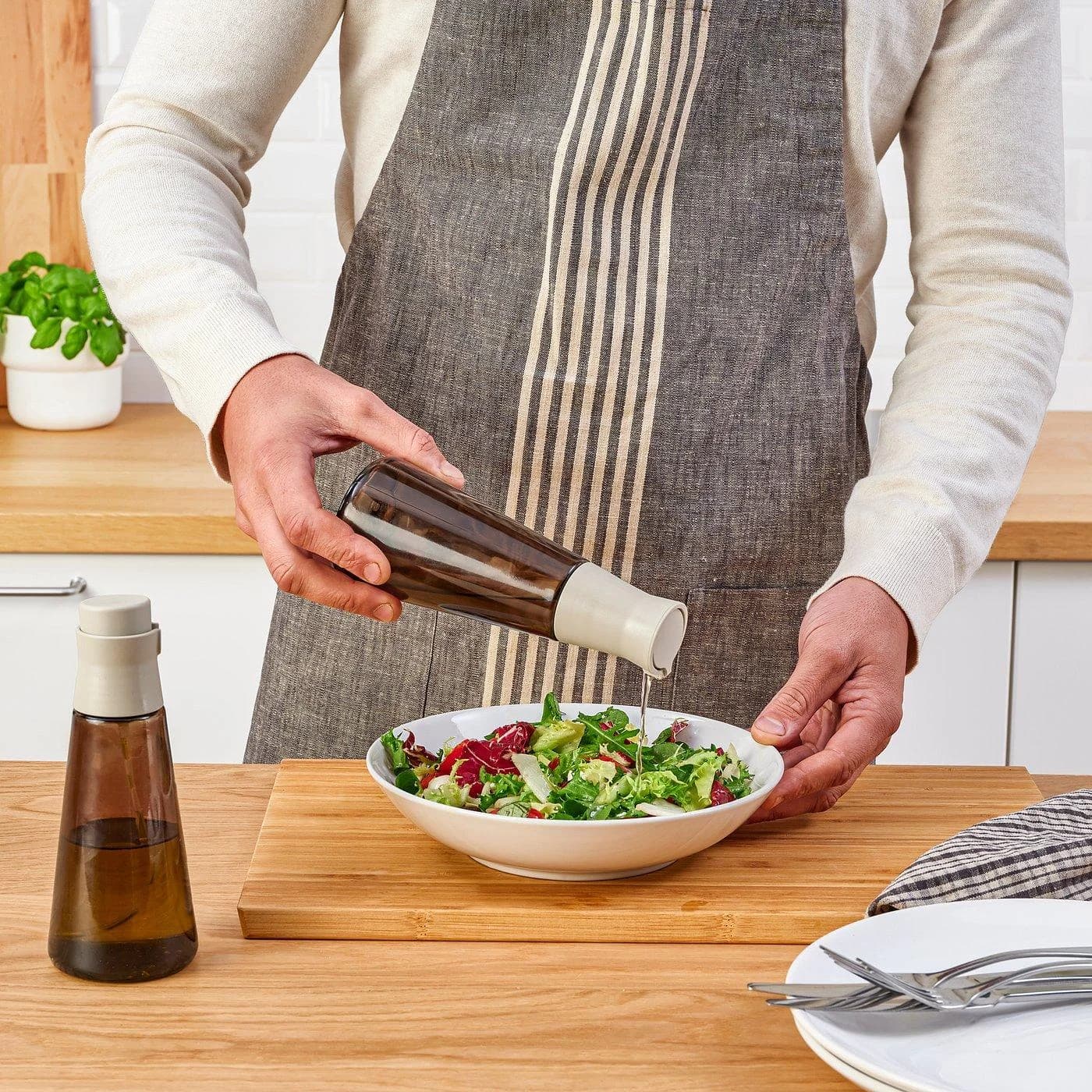 IKEA HALVTOM Flasche mit Ausgießer Braun Glas