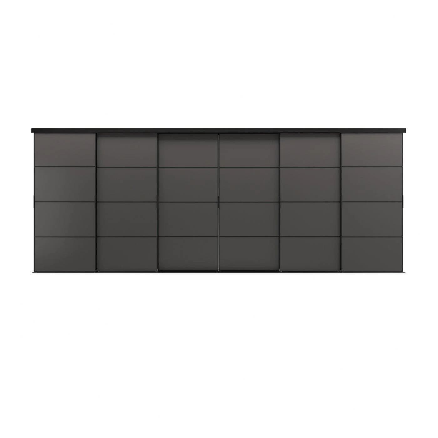 IKEA SKYTTA / MEHAMN Schiebetür-Kombination Schwarz/Dunkelgrau
