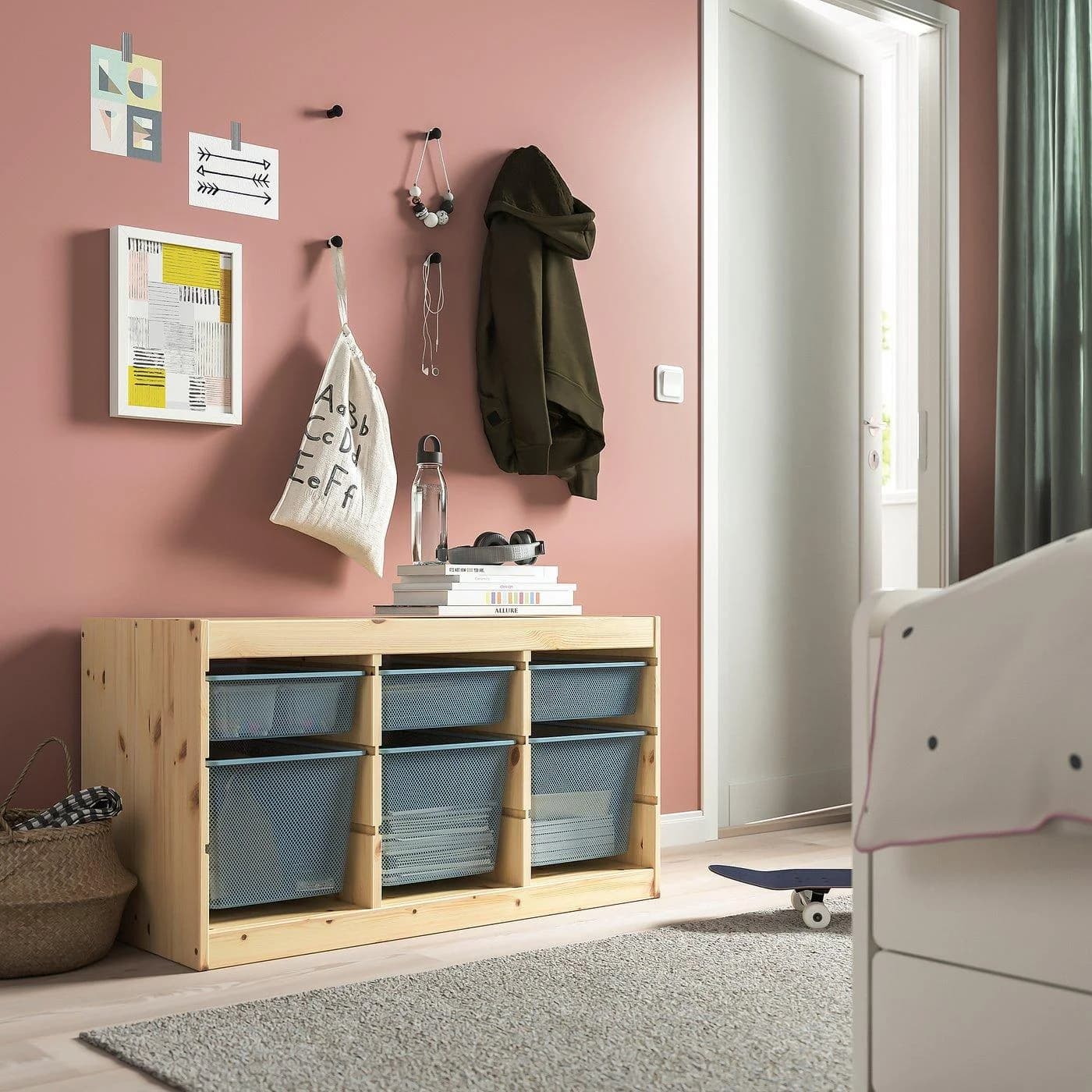 IKEA TROFAST Aufbewahrung mit Boxen Weiß/Blau