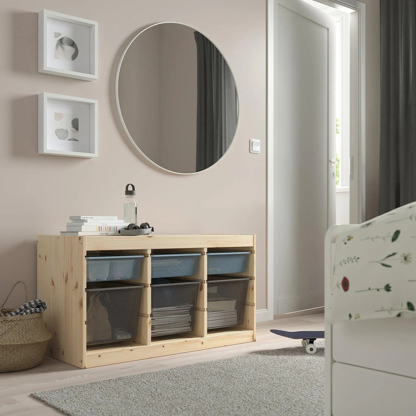 IKEA TROFAST Aufbewahrung mit Boxen Grau Blau Weiß