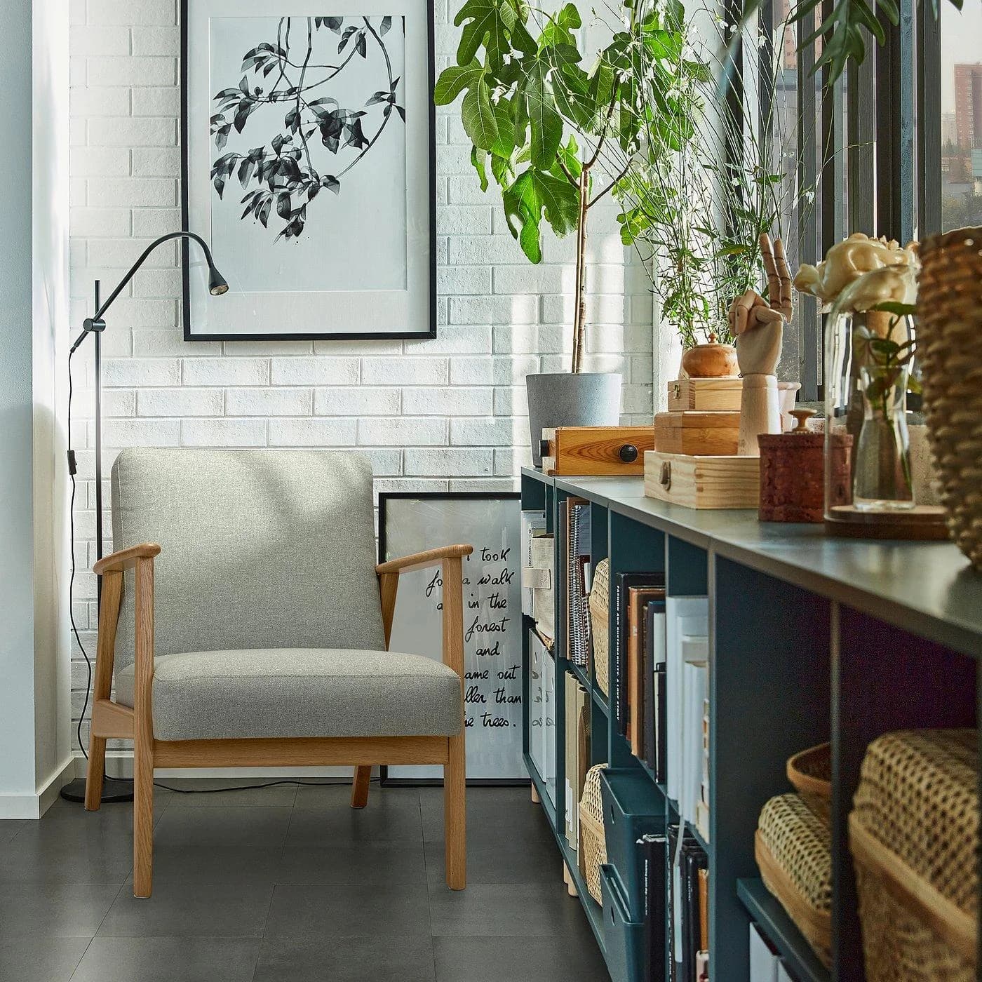 IKEA EKENÄSET Sessel Hellgrün/Braun Retro Design