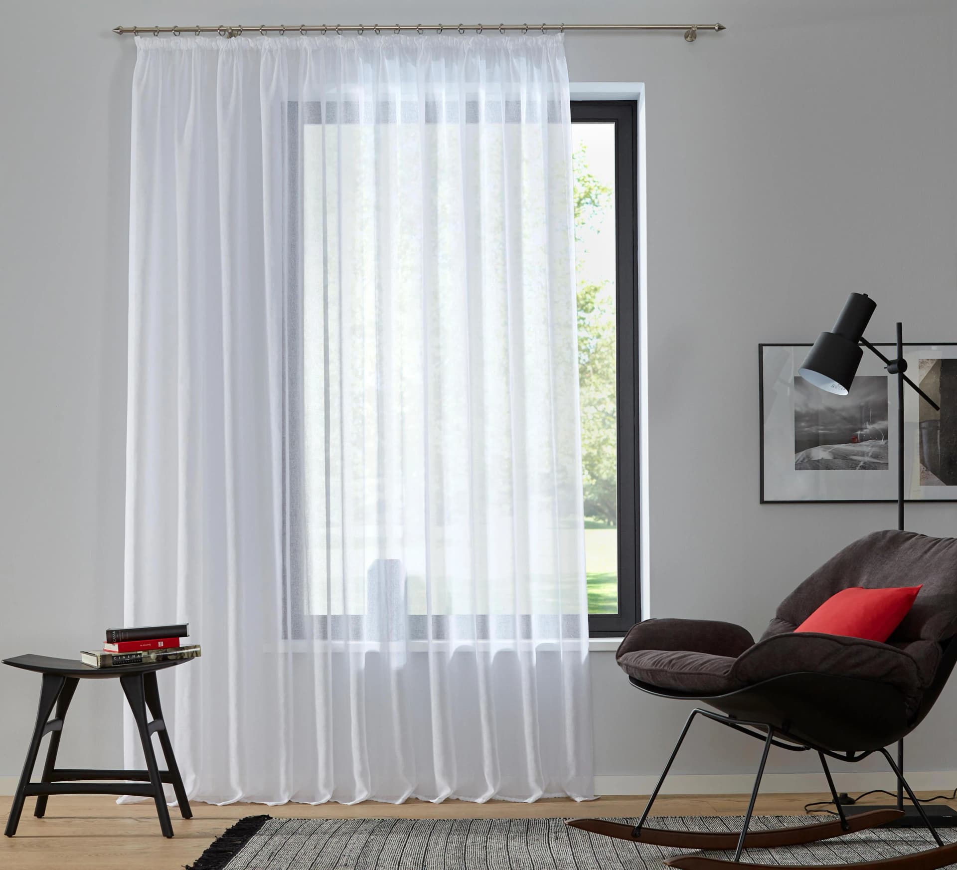 OTTO HOME Gardine Dolly Weiß Polyester Kräuselband Transparent