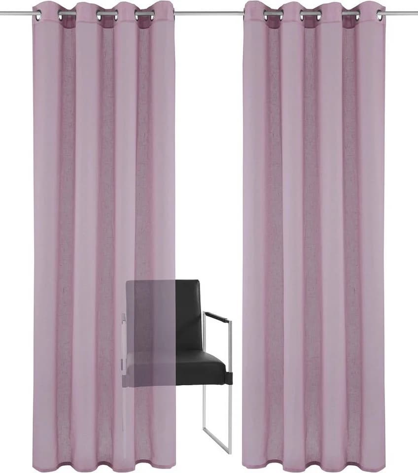 Home Affaire Gardine Mara Rosa Leinenoptik