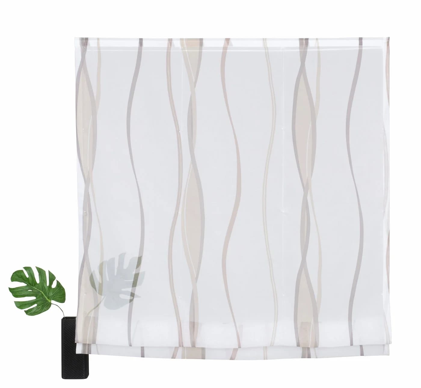 Raffrollo MY HOME Dimona 60x140cm Voile Weiß/Taupe