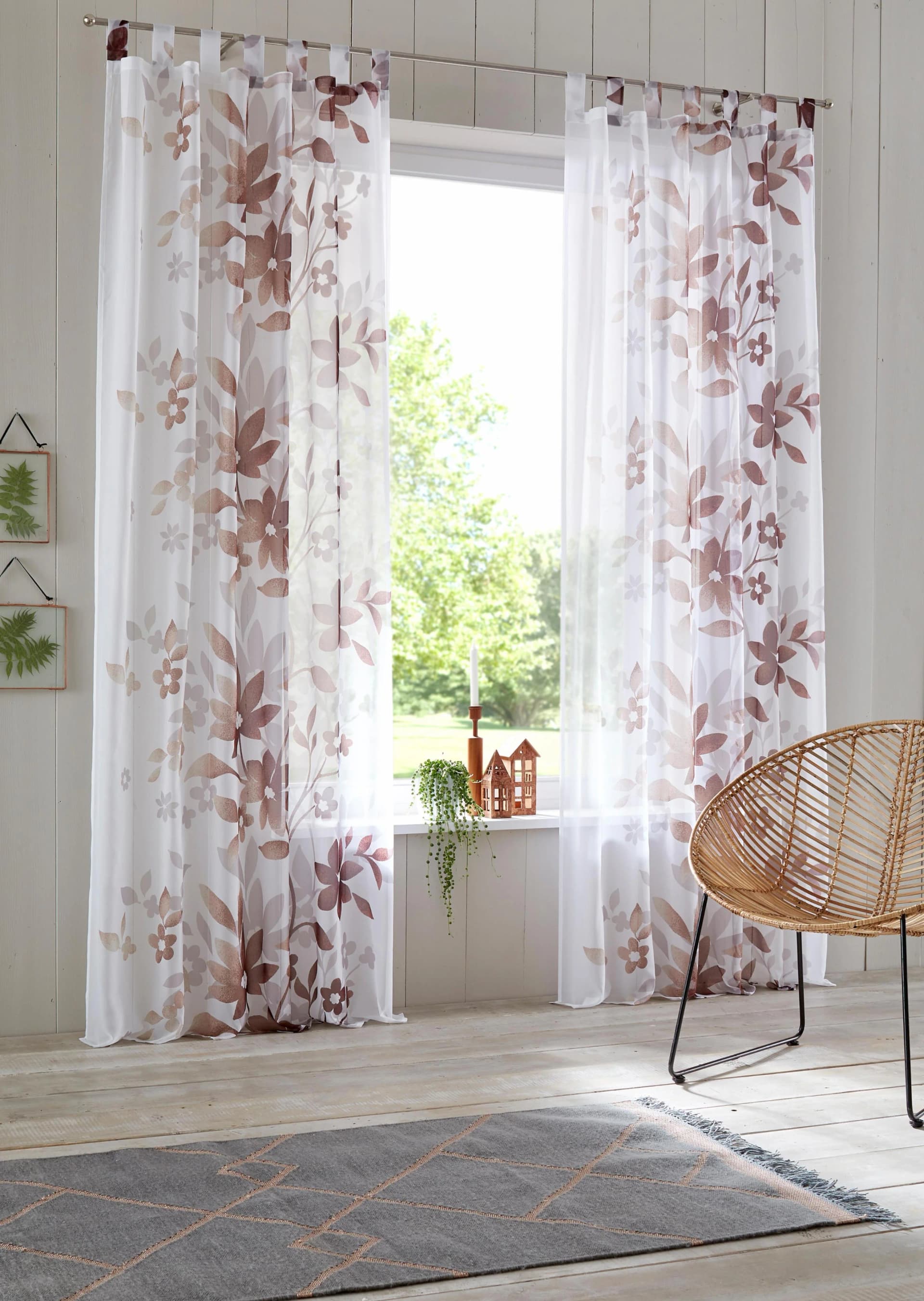 Home Affaire Gardine Ina Braun Floral Voile