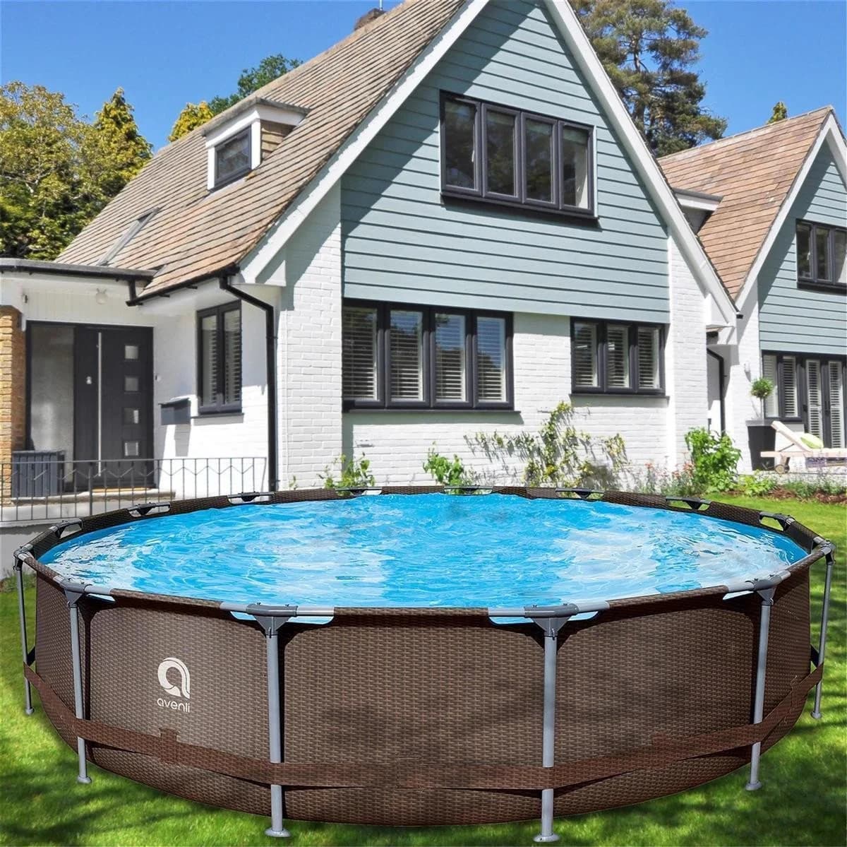 Avenli Framepool Frame Plus Pool Set 457 x 84 cm Rattan Optik
